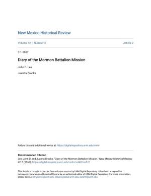 Diary of the Mormon Battalion Mission