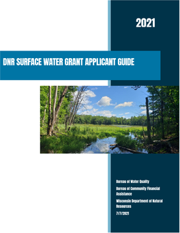 Dnr Surface Water Grant Applicant Guide
