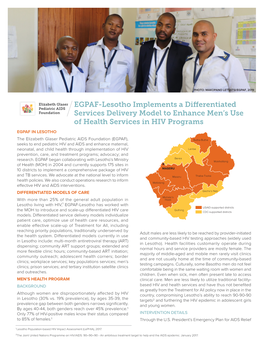 EGPAF-Lesotho Implements a Differentiated Services Delivery