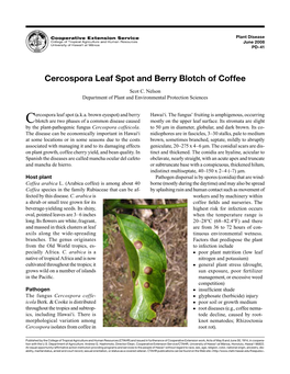 Cercospora Leaf Spot and Berry Blotch of Coffee