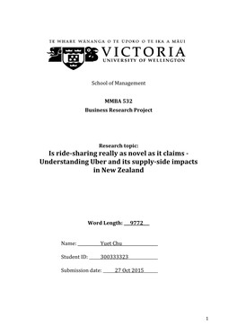 Is Ride-Sharing Really As Novel As It Claims - Understanding Uber and Its Supply-Side Impacts in New Zealand