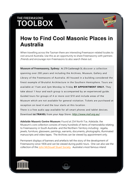 How to Find Cool Masonic Places in Australia