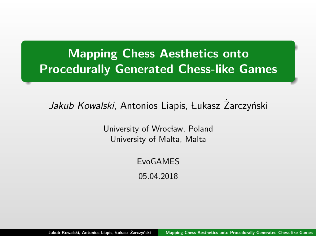 Mapping Chess Aesthetics Onto Procedurally Generated Chess-Like Games