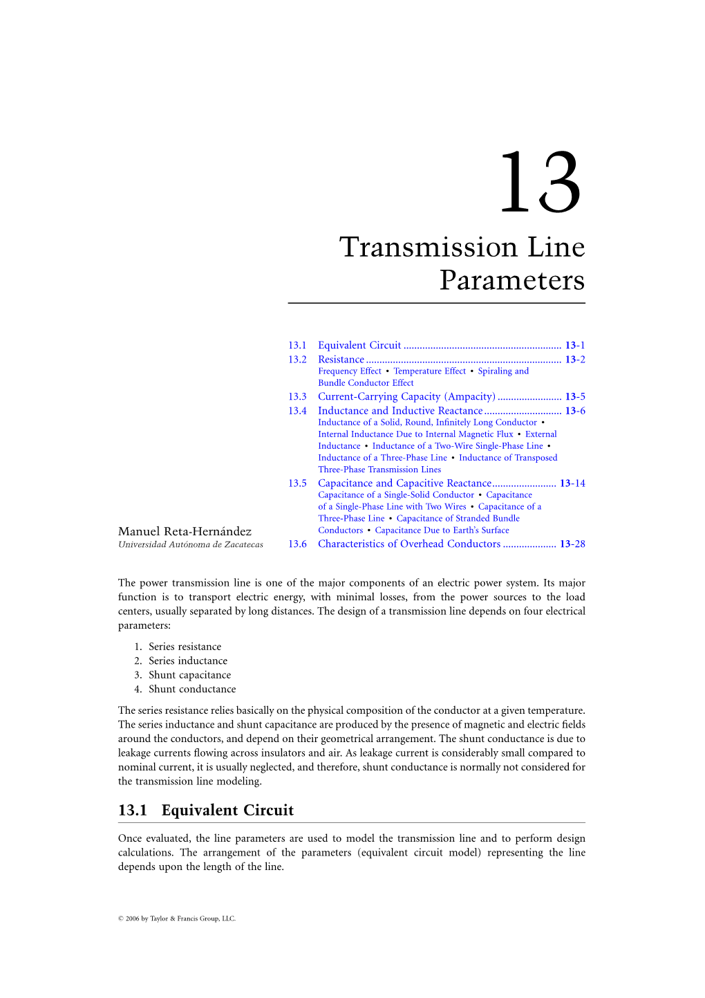 Transmission Line Parameters