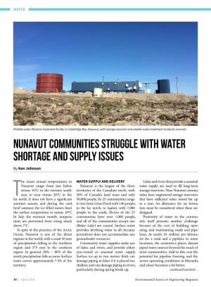 Nunavut Communities Struggle with Water Shortage and Supply Issues