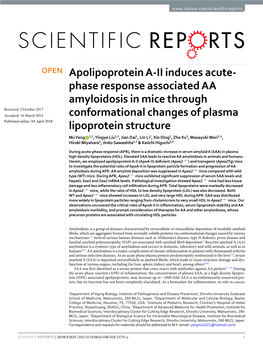 Apolipoprotein A-II Induces Acute-Phase Response Associated