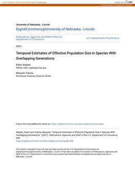 Temporal Estimates of Effective Population Size in Species with Overlapping Generations