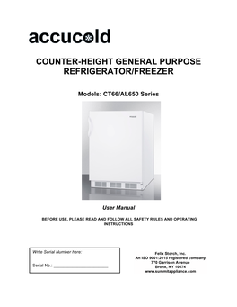 Counter-Height General Purpose Refrigerator/Freezer