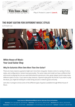 THE RIGHT GUITAR for DIFFERENT MUSIC STYLES by Christopher Lepp
