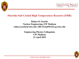 Fluoride-Salt Cooled High Temperature Reactors (FHR)