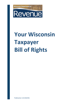 Pub 114 Your Wisconsin Taxpayer Bill of Rights