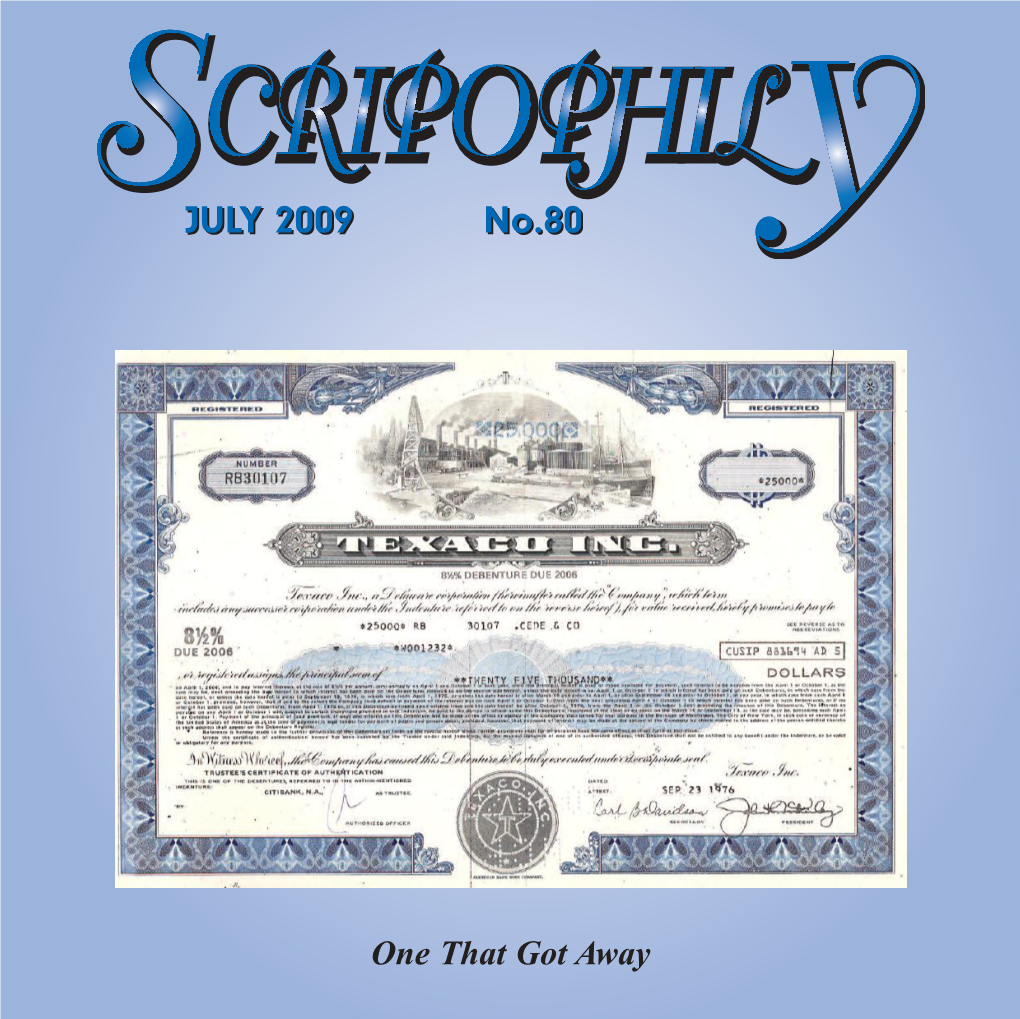 Scripophily Journal 2009-07 (July
