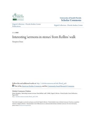 Interesting 'Sermons in Stones' from Rollins' Walk Hampton Dunn
