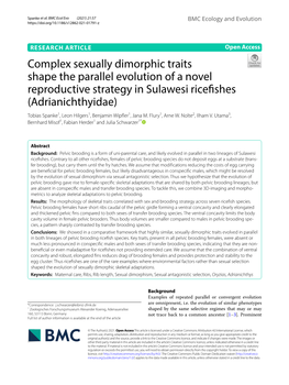 Complex Sexually Dimorphic Traits