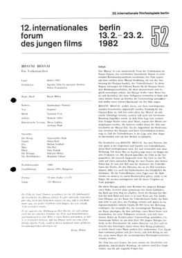 ^.Internationales Berlin Forum 13.2.-23.2. Des Jungen Films 1982