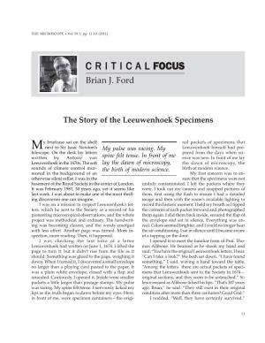 Story of the Leeuwenhoek Specimens