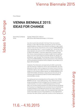 Vienna Biennale 2015: Ideas for Change