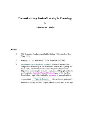 The Articulatory Basis of Locality in Phonology