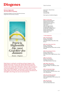 Book Factsheet Patricia Highsmith the Two Faces of January