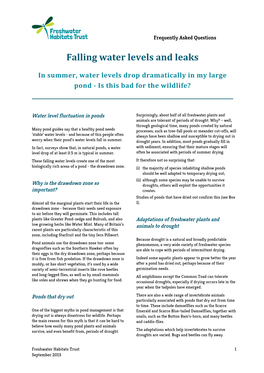 Falling Water Levels and Leaks