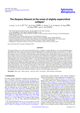 The Serpens Filament at the Onset of Slightly Supercritical Collapse