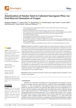 Amelioration of Smoke Taint in Cabernet Sauvignon Wine Via Post-Harvest Ozonation of Grapes