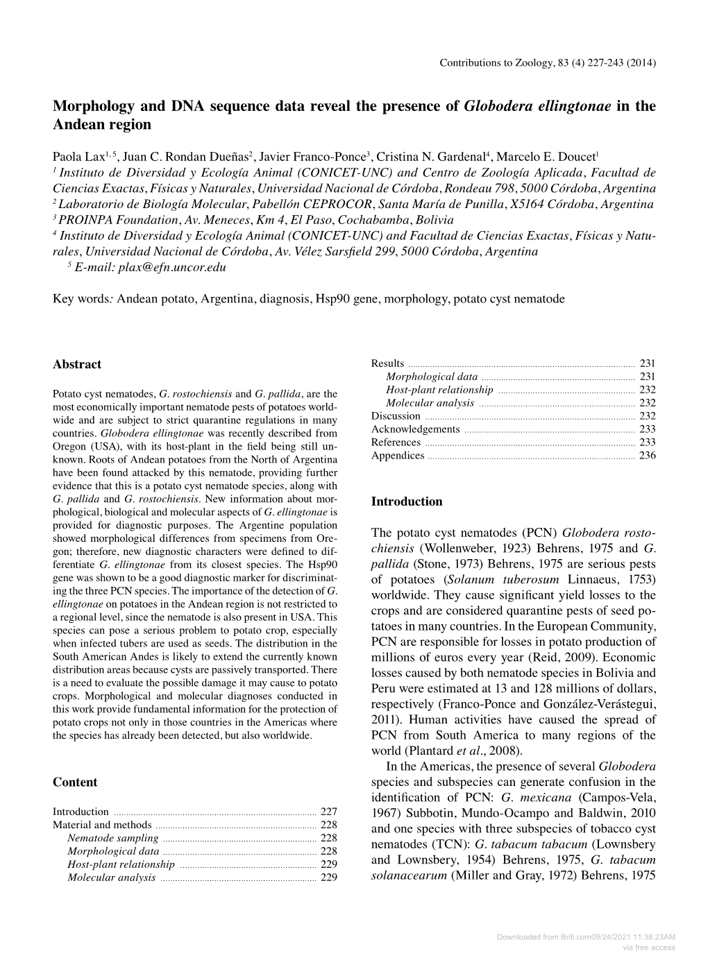 Downloaded from Brill.Com09/24/2021 11:38:23AM Via Free Access 228 Lax Et Al