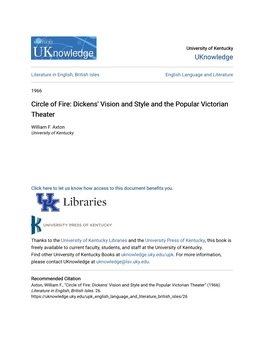 Circle of Fire: Dickens' Vision and Style and the Popular Victorian Theater