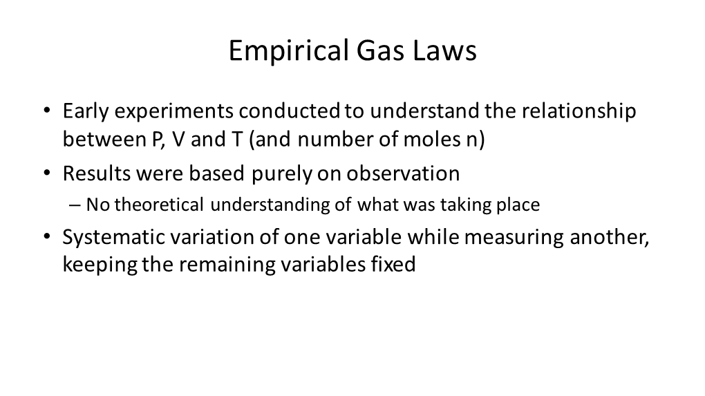 Empirical Gas Laws