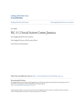 RG 11.2 Social Action Center, Jamaica New England Jesuit Province Archives