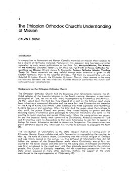 4 the Ethiopian Orthodox Church's Understanding of Mission