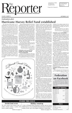 Hurricane Harvey Relief Fund Established