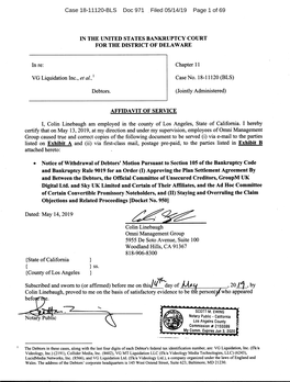 Case 18-11120-BLS Doc 971 Filed 05/14/19 Page 1 of 69 Case 18-11120-BLS Doc 971 Filed 05/14/19 Page 2 of 69