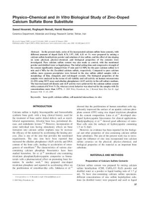 Physico-Chemical and in Vitro Biological Study of Zinc-Doped