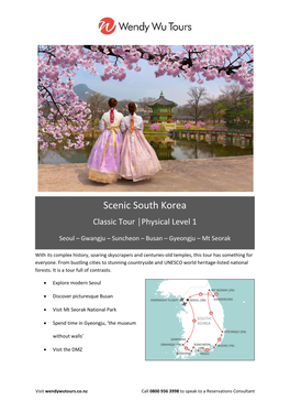 Scenic South Korea Classic Tour │Physical Level 1
