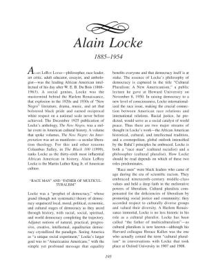 Alain Locke 1885–1954