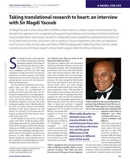 An Interview with Sir Magdi Yacoub