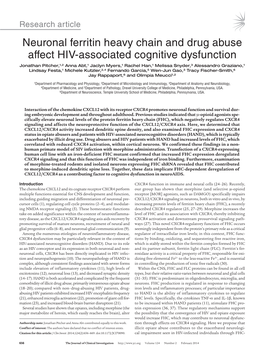 Neuronal Ferritin Heavy Chain and Drug Abuse Affect HIV-Associated