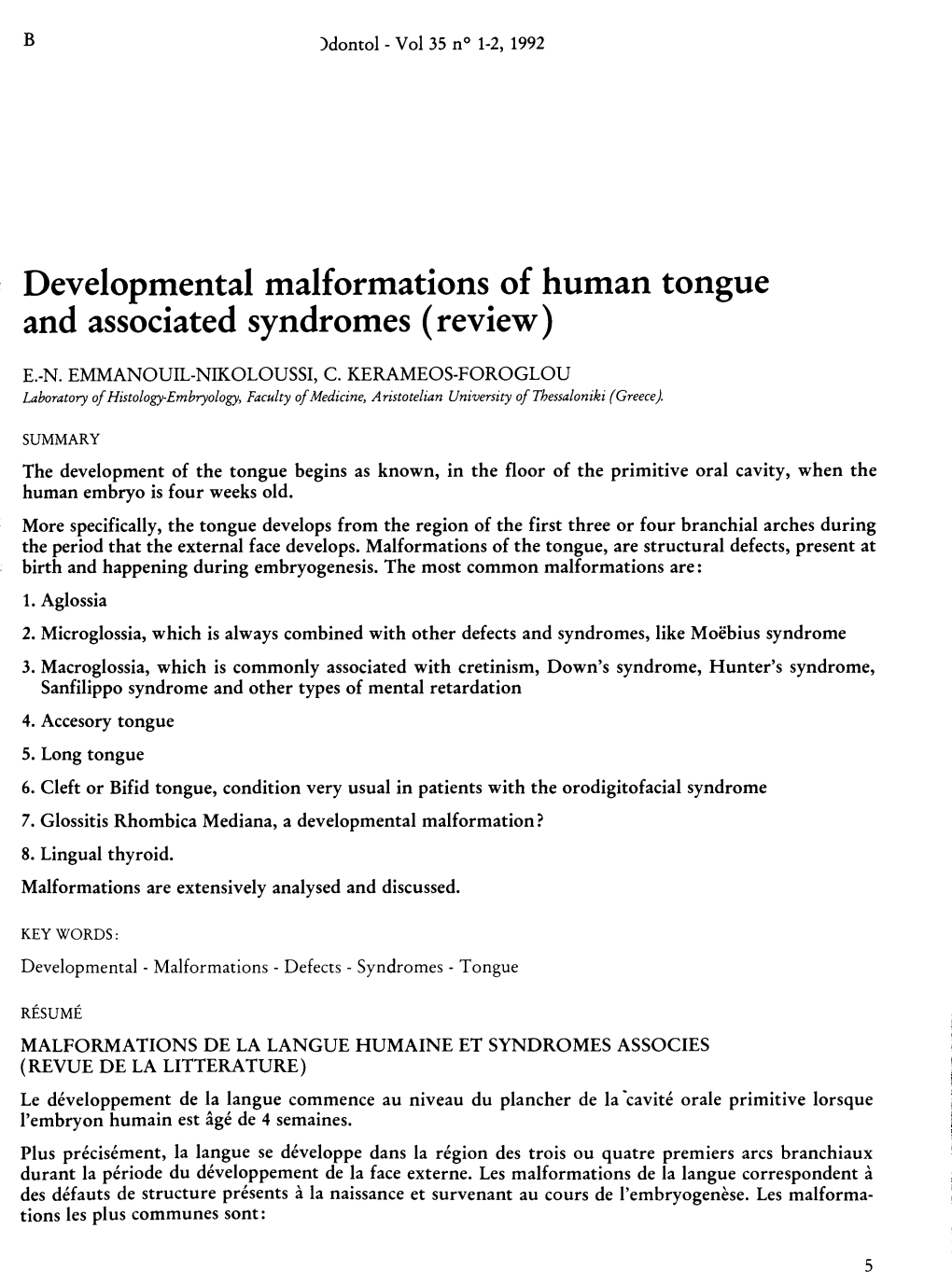 Of Human Tongue and Associated Syndromes (Review)