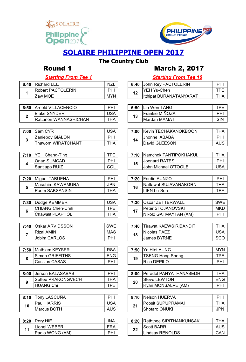 Solaire Philippine Open 2017