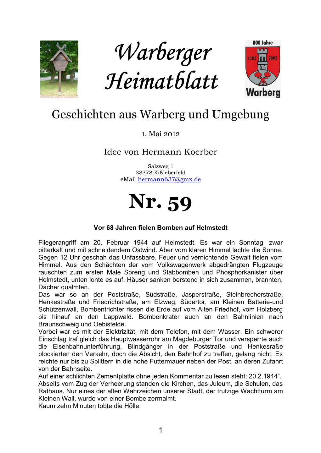 Warberger Heimatblatt