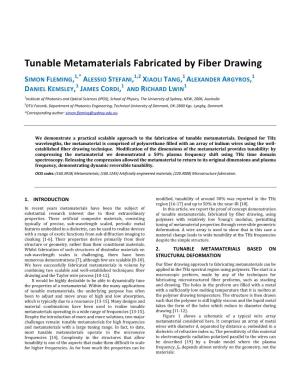 Tunable Metamaterials Fabricated by Fiber Drawing
