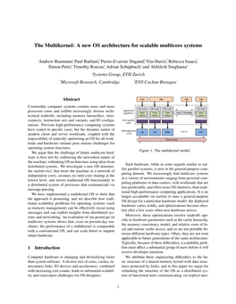 Baumann: the Multikernel: a New OS Architecture for Scalable Multicore