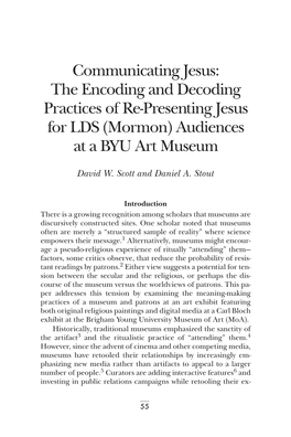 Communicating Jesus: the Encoding and Decoding Practices of Re-Presenting Jesus for LDS (Mormon) Audiences at a BYU Art Museum