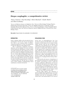 Herpes Esophagitis: a Comprehensive Review