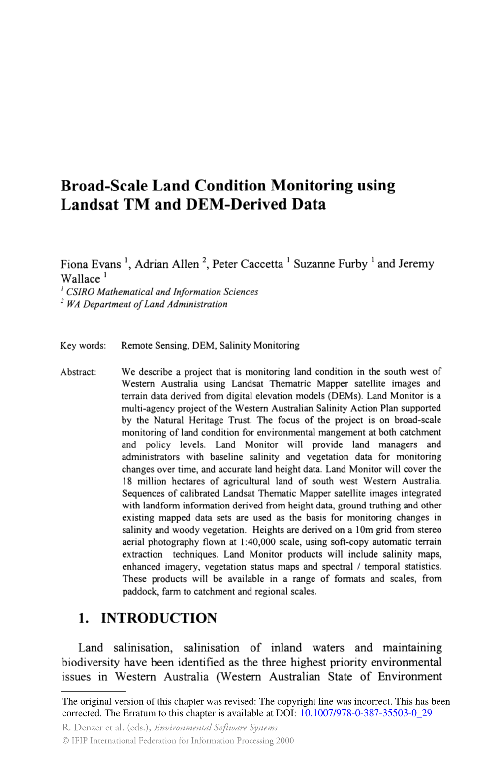 Broad-Scale Land Condition Monitoring Using Landsat TM and DEM-Derived Data