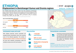 Ethiopia Displacement in Benishangul-Gumuz and Oromia Regions