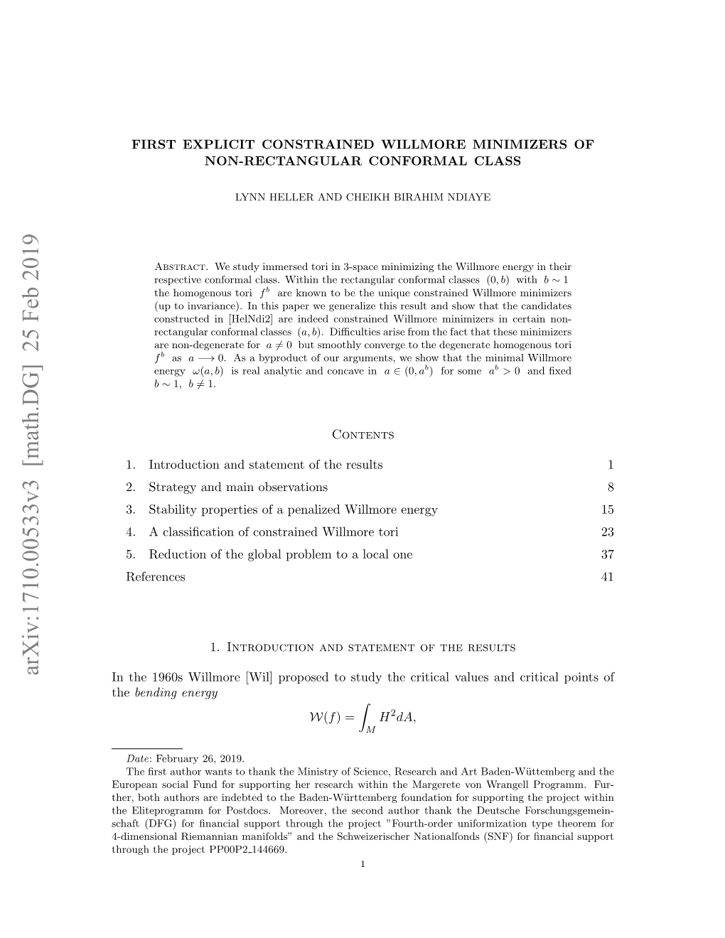 First Explicit Constrained Willmore Minimizers of Non-Rectangular Conformal Class