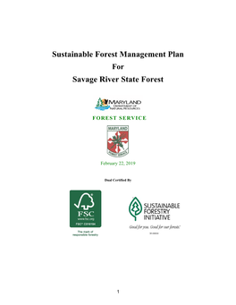 Sustainable Forest Management Plan Savage River State Forest