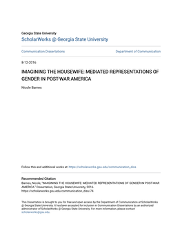 Imagining the Housewife: Mediated Representations of Gender in Post-War America